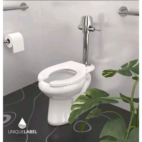 Commercial Heavy Duty Open Front Toilet Seat without Cover Round - Picture 1 of 5